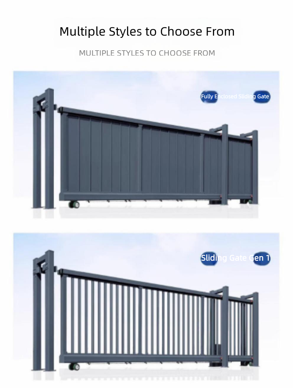 Custom Aluminum Alloy Sectional Sliding Gate, Automatic Electric Segment Slide Driveway Gate For Villa Yard Factory - 图片 2