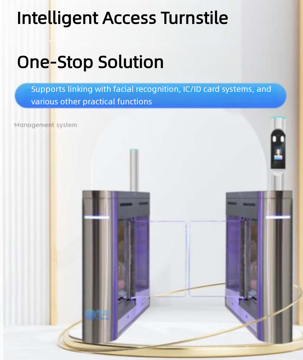 Stainless Steel Pedestrian Access Control Turnstile Gate, RFID Card Face Recognition Security Entrance Turn‑stile - 图片 12