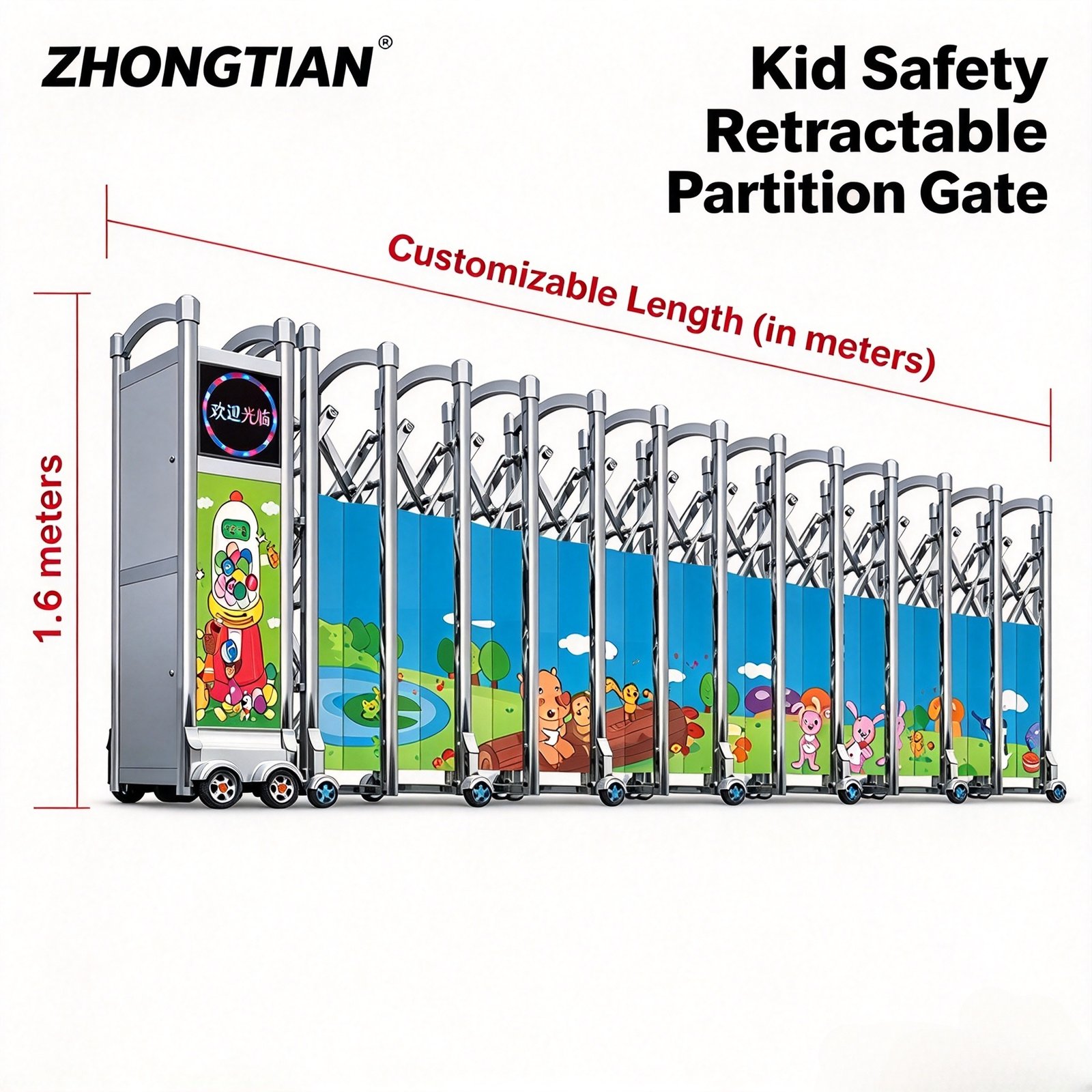 Stainless Steel Intelligent Electric Retractable Gate, Automatic Scissor Security Gate, Anti-Collision Anti-Pinch, Thickened & Reinforced, Wind Resistant, Custom Length for Factory, School & Yard Entrance - 图片 17