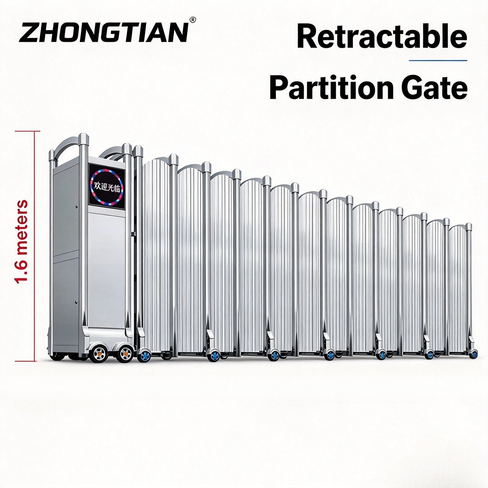 Stainless Steel Intelligent Electric Retractable Gate, Automatic Scissor Security Gate, Anti-Collision Anti-Pinch, Thickened & Reinforced, Wind Resistant, Custom Length for Factory, School & Yard Entrance - 图片 16