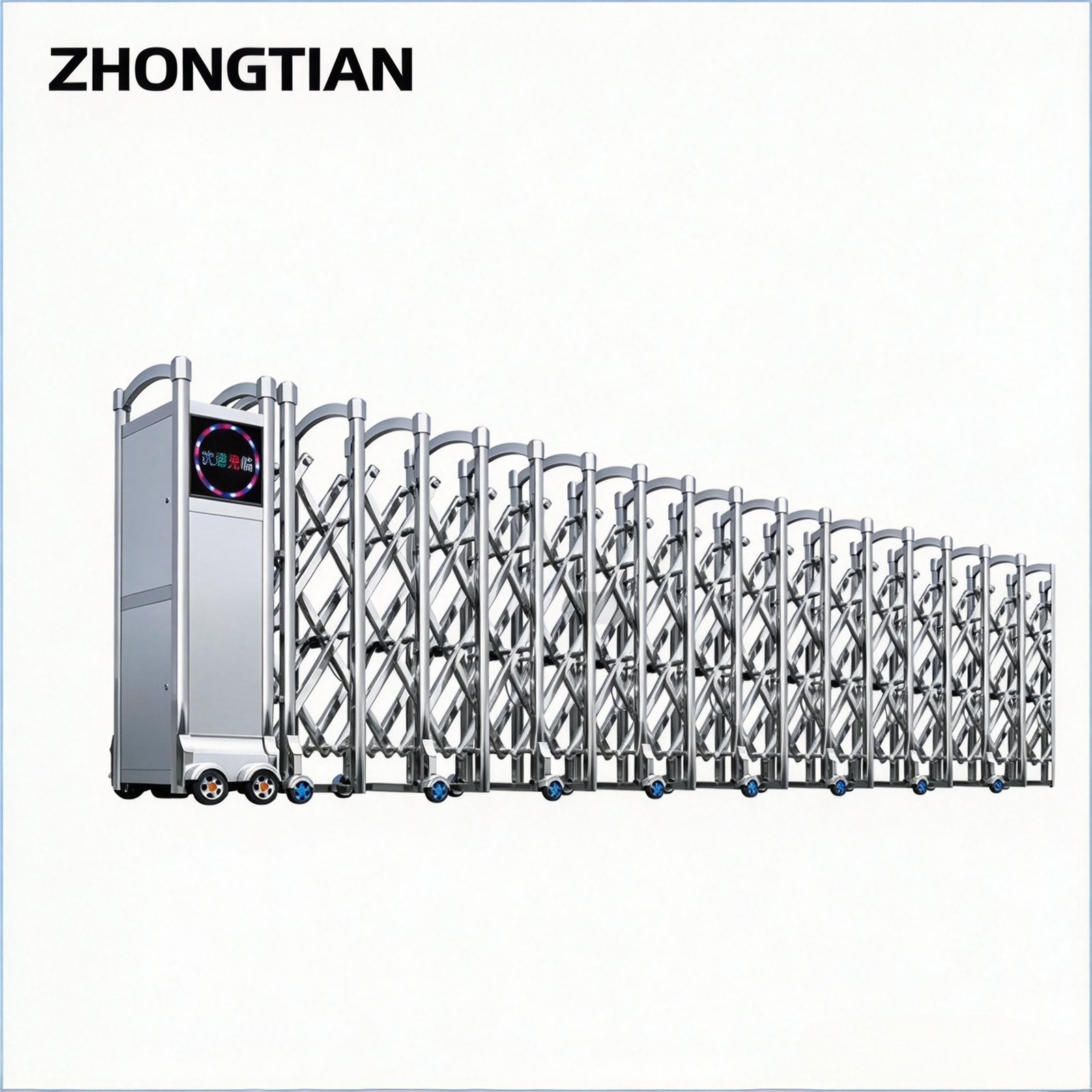 Stainless Steel Intelligent Electric Retractable Gate, Automatic Scissor Security Gate, Anti-Collision Anti-Pinch, Thickened & Reinforced, Wind Resistant, Custom Length for Factory, School & Yard Entrance - 图片 13