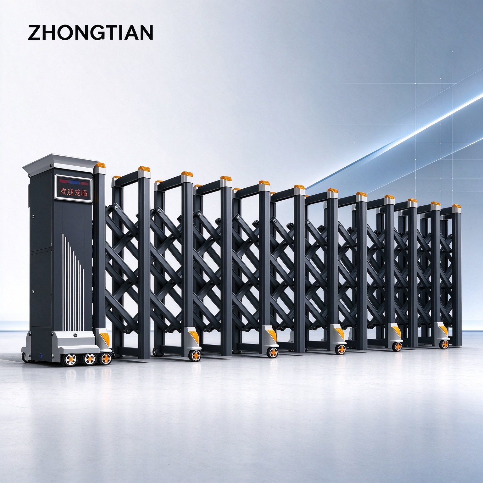 Stainless Steel Intelligent Electric Retractable Gate, Automatic Scissor Security Gate, Anti-Collision Anti-Pinch, Thickened & Reinforced, Wind Resistant, Custom Length for Factory, School & Yard Entrance - 图片 8