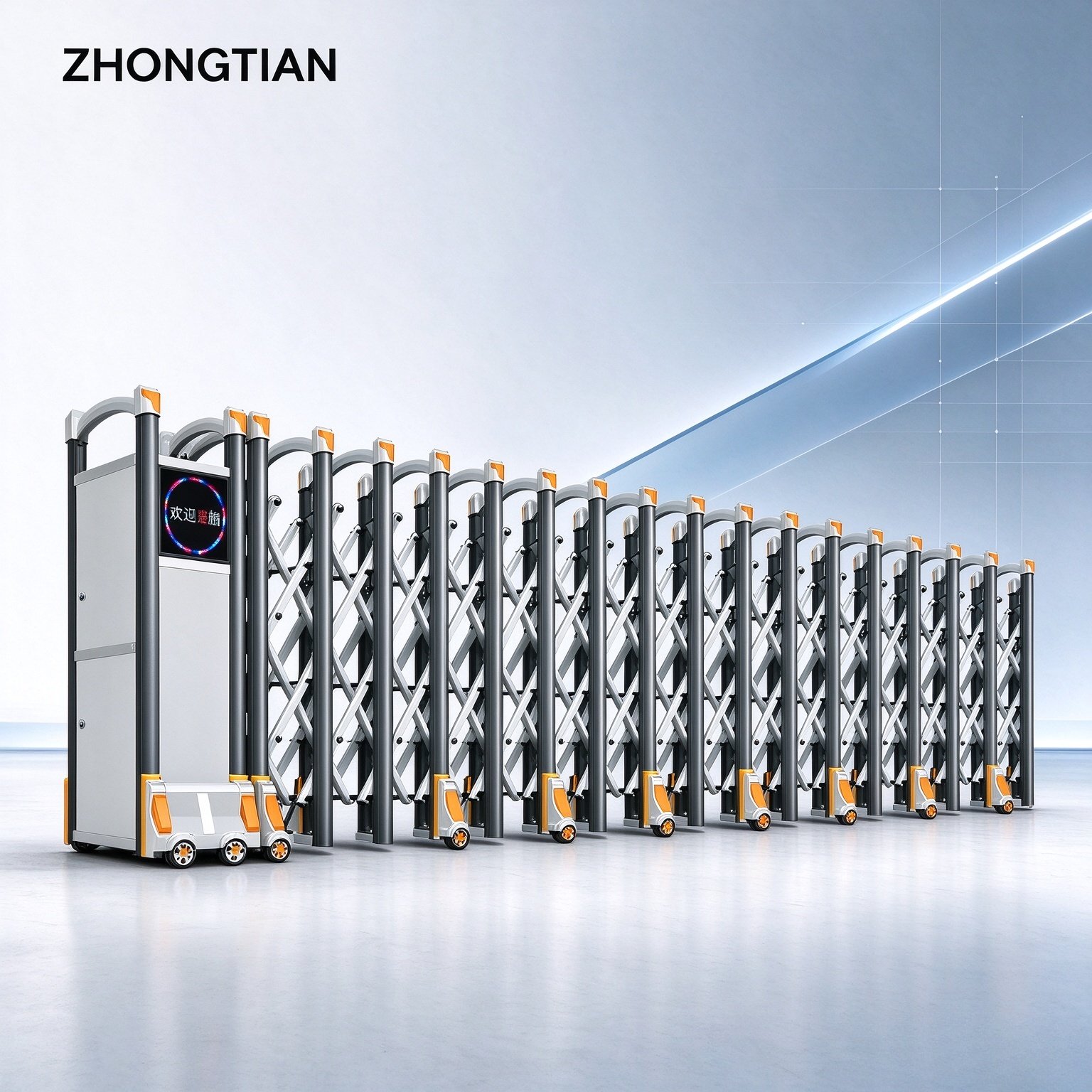 Stainless Steel Intelligent Electric Retractable Gate, Automatic Scissor Security Gate, Anti-Collision Anti-Pinch, Thickened & Reinforced, Wind Resistant, Custom Length for Factory, School & Yard Entrance - 图片 10