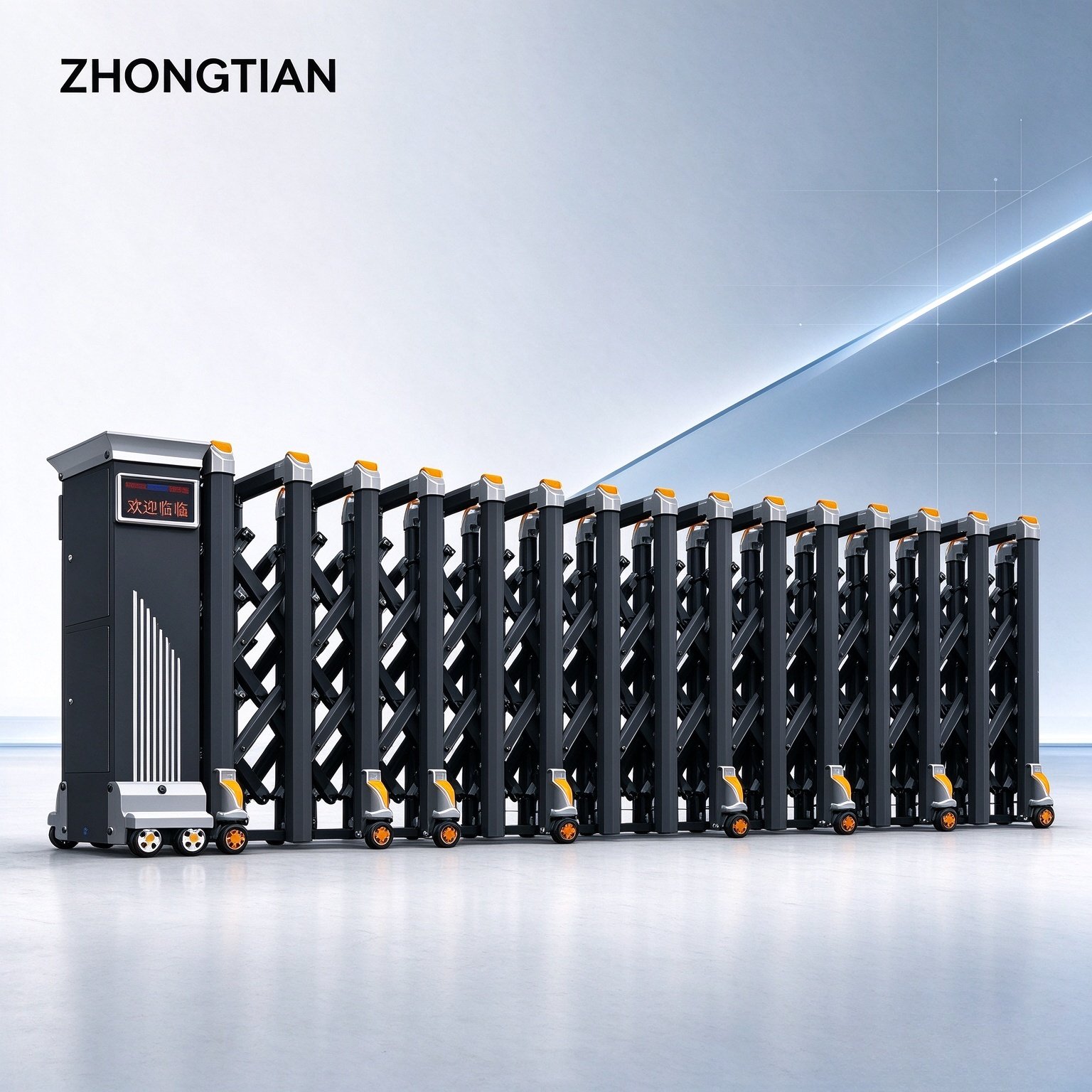 Stainless Steel Intelligent Electric Retractable Gate, Automatic Scissor Security Gate, Anti-Collision Anti-Pinch, Thickened & Reinforced, Wind Resistant, Custom Length for Factory, School & Yard Entrance - 图片 11