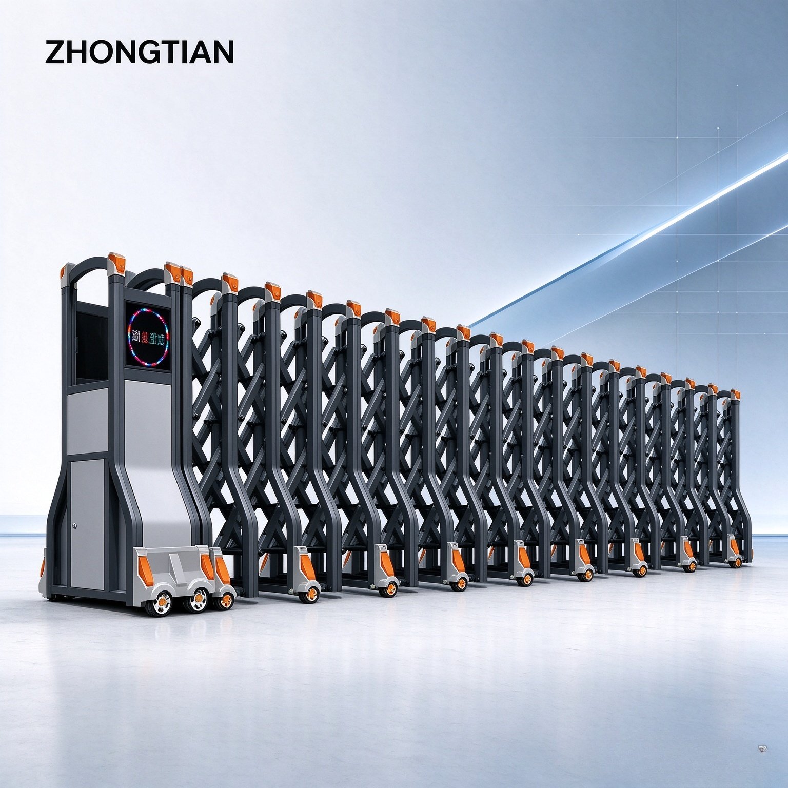 Stainless Steel Intelligent Electric Retractable Gate, Automatic Scissor Security Gate, Anti-Collision Anti-Pinch, Thickened & Reinforced, Wind Resistant, Custom Length for Factory, School & Yard Entrance - 图片 13