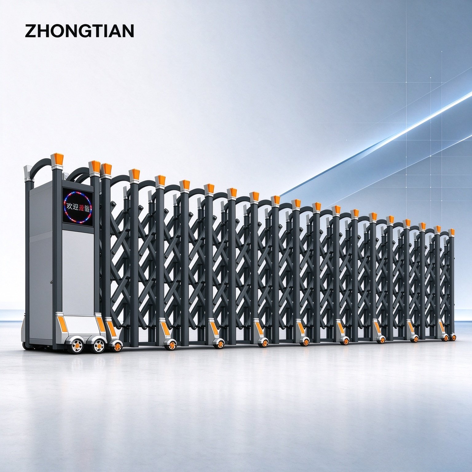 Stainless Steel Intelligent Electric Retractable Gate, Automatic Scissor Security Gate, Anti-Collision Anti-Pinch, Thickened & Reinforced, Wind Resistant, Custom Length for Factory, School & Yard Entrance - 图片 12